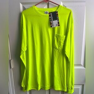 Men’s Delta Apparel Work Shirt, Construction shirt, Neon Yellow
